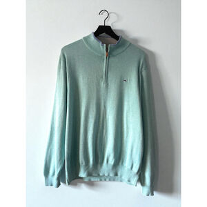 Vineyard Vines Light Blue Cotton Quarter Zip Sweater Men’s L • Winter Gift